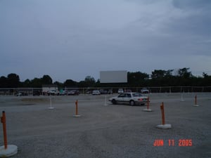 looking out towards screen 2 from the back of the screen 1 lot