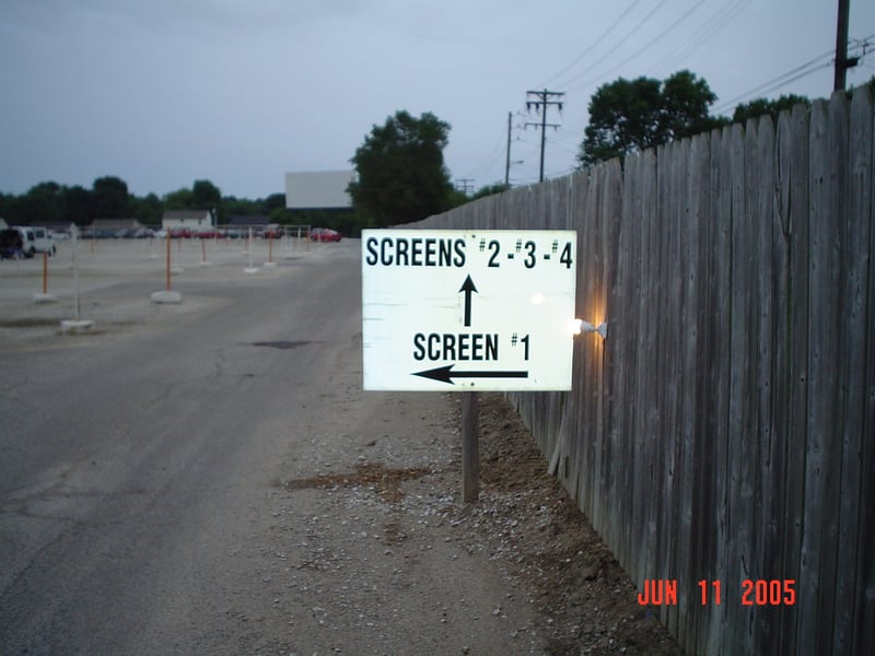 sign pointing the way to the 4 different screens