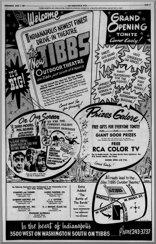 Tibbs Drive-in grand opening ad June 2, 1967