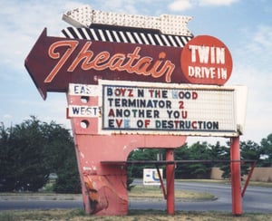 This hard-to-find photo was taken shortly after the drive-in closed for good.