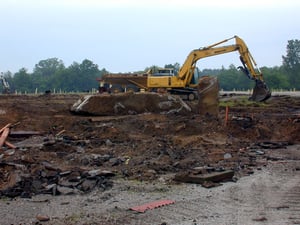 being torn down; taken May 31, 2000