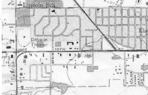 Map showing location of DI on west end of town at Patton & 10th which is 56 hiway