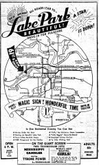 This is a library copy of opening day advertisement for Lake Park Drive-in. This was in the June 14, 1953 Kansan newspaper.