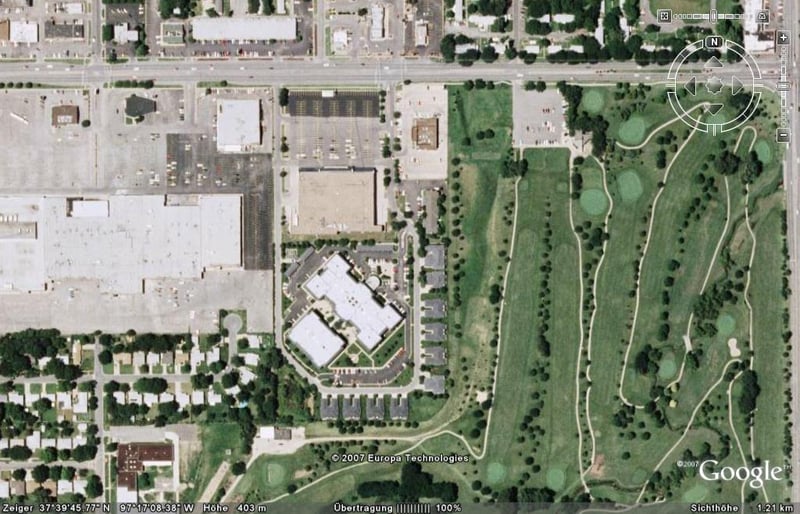 Aerial view of former drive-in site