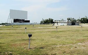 Flyer of upcoming movies at the Midway Drive-In.