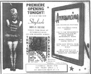 Opening night ad July, 1949
