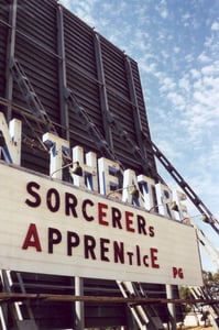 Detail of marquee and solid screen tower construction