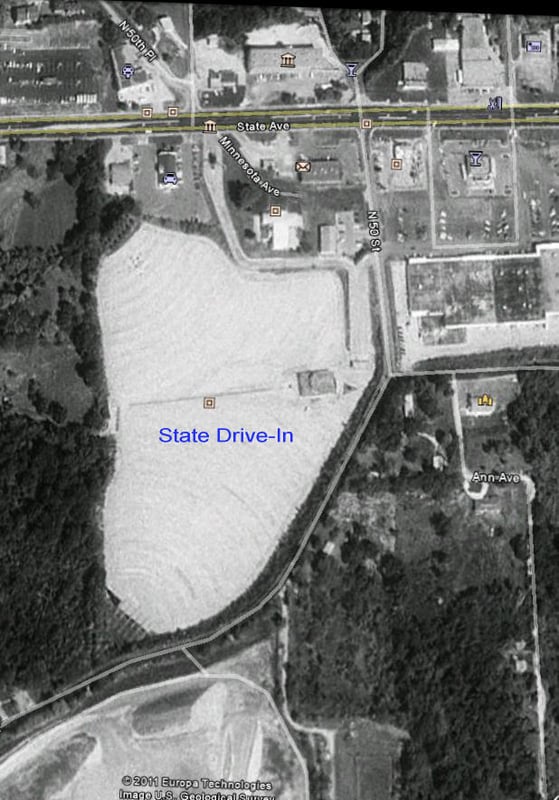 Here is an aerial view of State Drive-In 2 years before it closed.