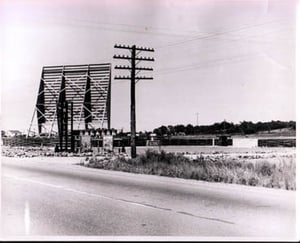 screen tower, marquee, and entrance