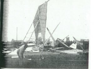 Screen is damaged by storm and the drive-in does not reopen