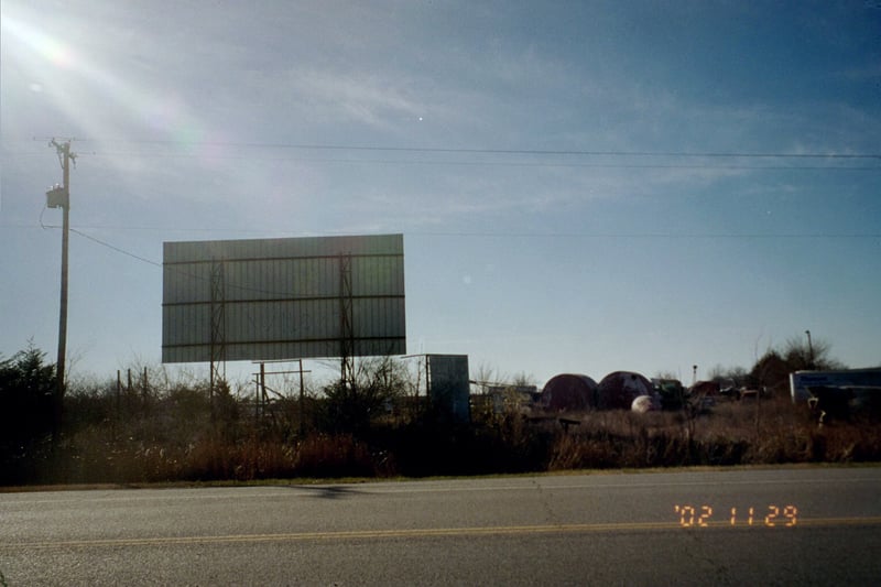 Back view of screen...and junkyard...No ticket booth or Snack bar remains.