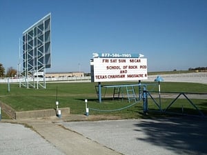 front of drive in.