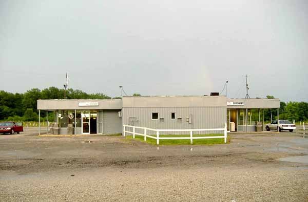 Outside the snackbar.  If you look really closely, you can see a rainbow.