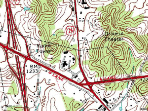 TerraServer map of former site-on US-25 North of Hal Rogers Pkwy