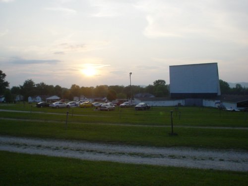 Photo of screen 1 nearing sunset, taken from the area near screen 2.