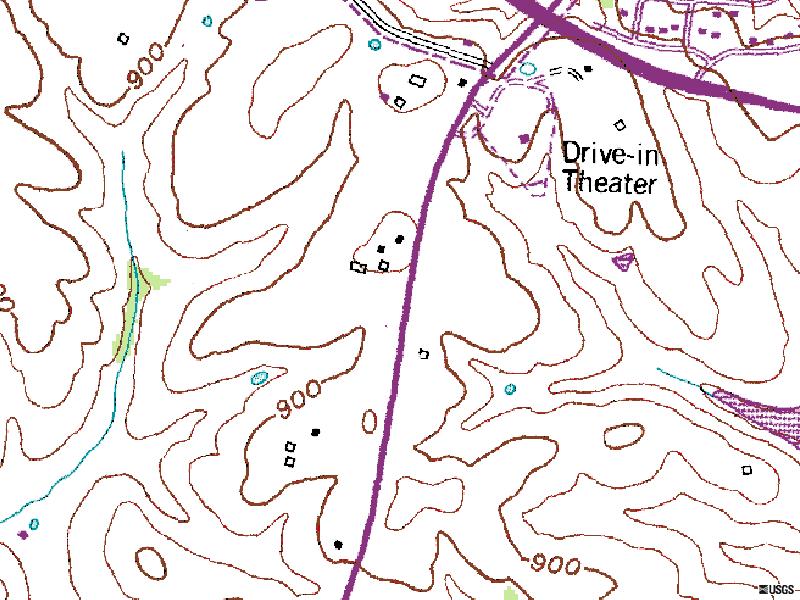 Terra Server map of site at corner of Hwy 11 and AA Hwy