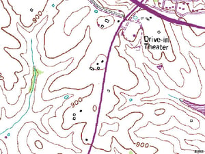 Terra Server map of site at corner of Hwy 11 and AA Hwy