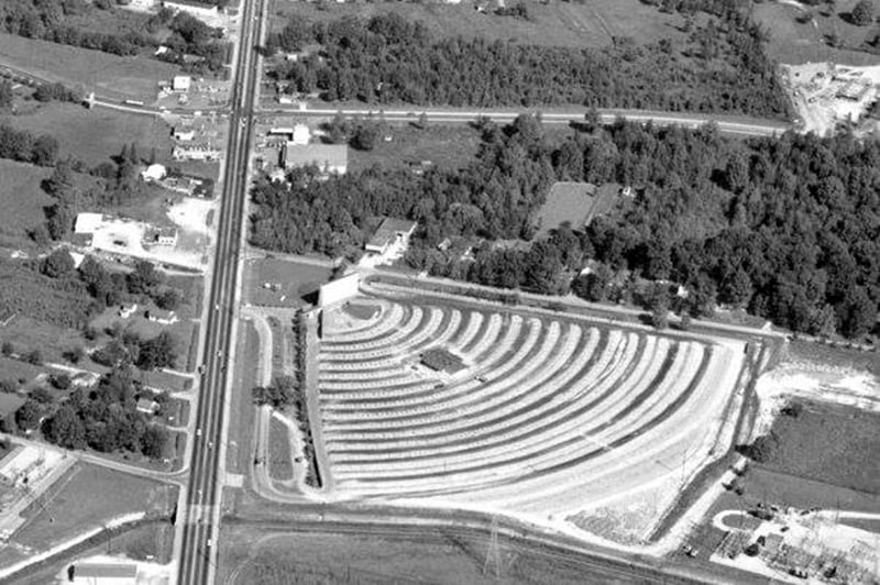 Aerial photo of the Preston drive in.