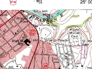 TerraServer map of former site