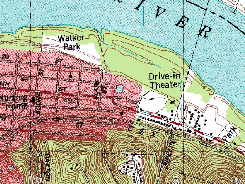 TerraServer map of former site off Ky-8 at Manhattan Harbour