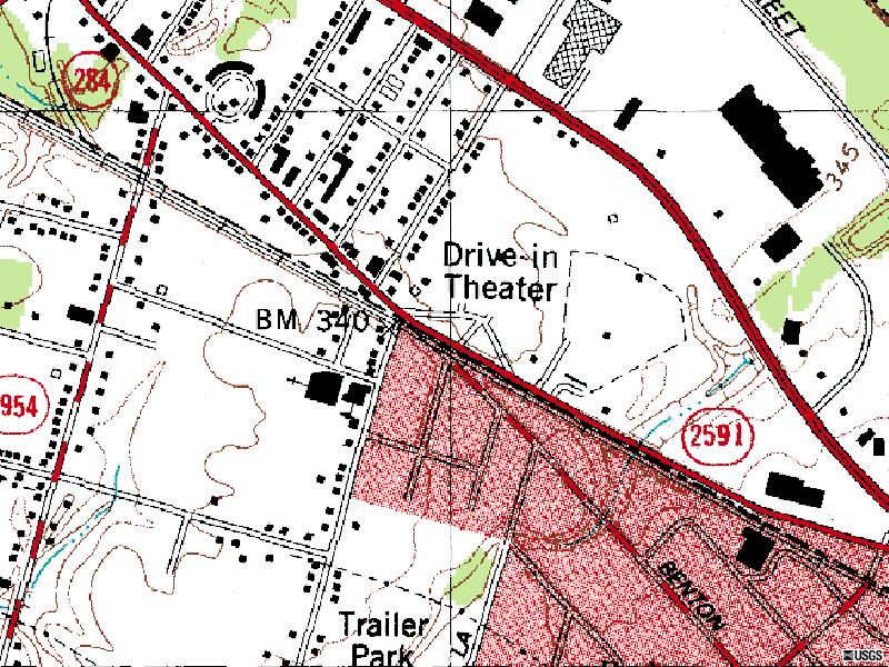TerraServer map of site showing only one field