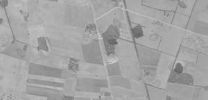 Aerial photo from 1974 of drive-in location on US 41 ALT, north of Oak Grove, KY.