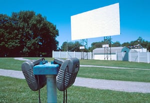 Kentucky Historic Council photo of screen and speakers.