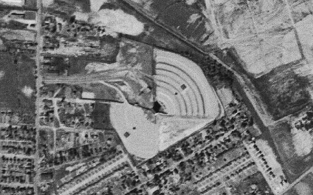 Aerial photo of the Twin drive in, later known as the Twilite