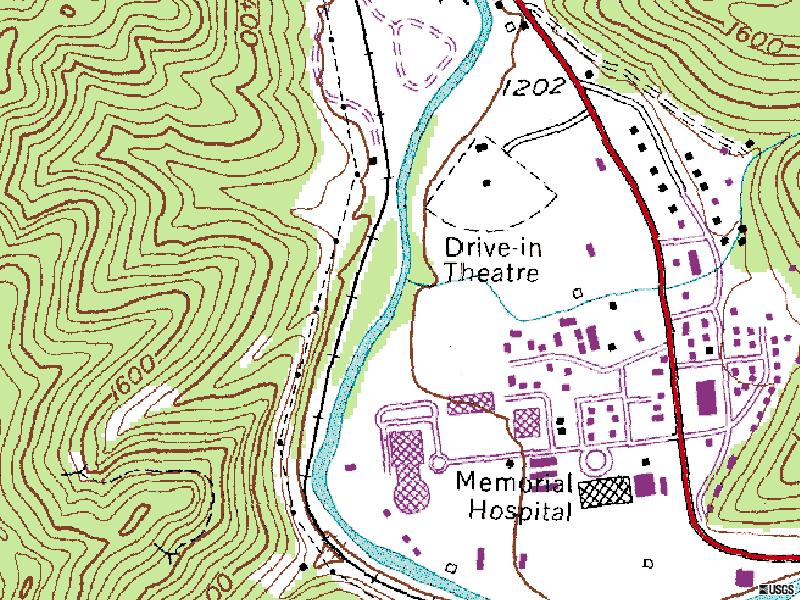 TerraServer map of former site-located south of town on US-421 at Armory St.