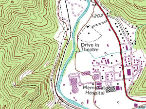 TerraServer map of former site-located south of town on US-421 at Armory St.