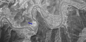 Aerial photo from 1952 of drive-in location on Dayhoit Rd at Trailer Park.