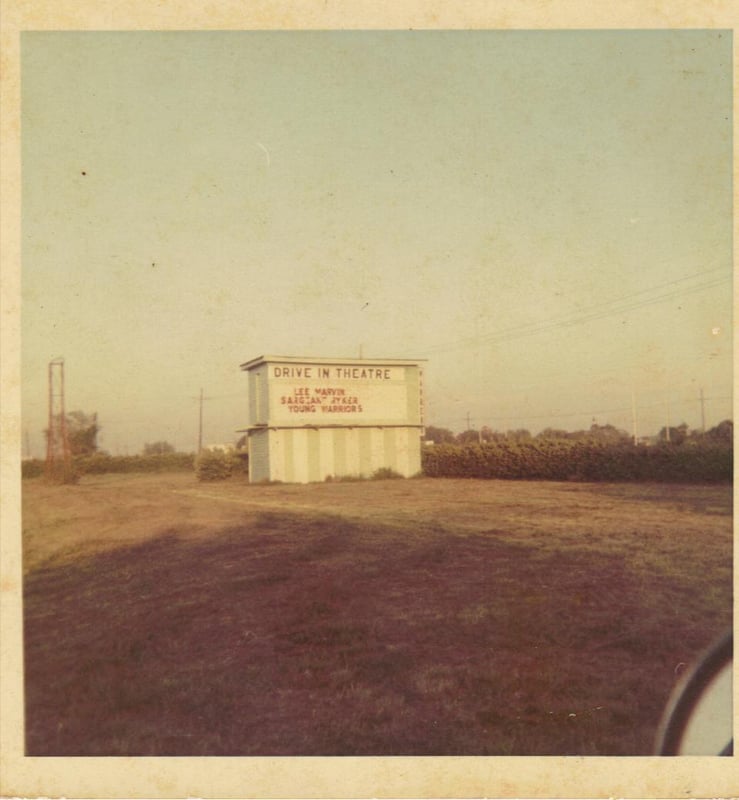 Marquee in back on theatre. on the westbank expressway. Hurricane in 1965 Betsy destroyed the old one.