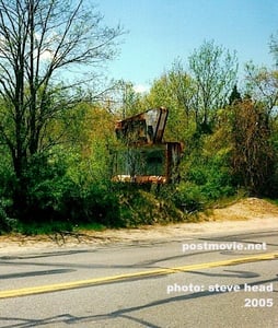 Photo of the marquee of the Abington Drive-in Theater, Abington, MA. It has since been removed.