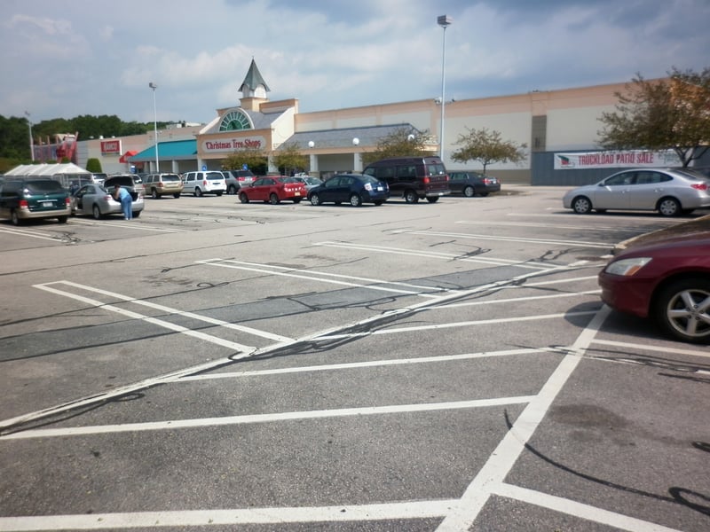 Christmas Tree Shops and parking lot occupy the site now