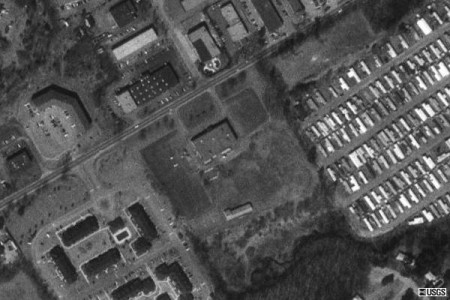 aerial view of former site