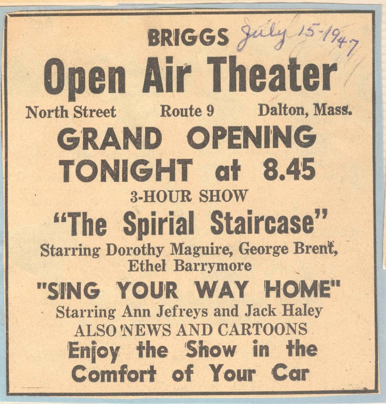 Advertisement for opening night.