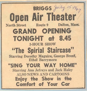 Advertisement for opening night.