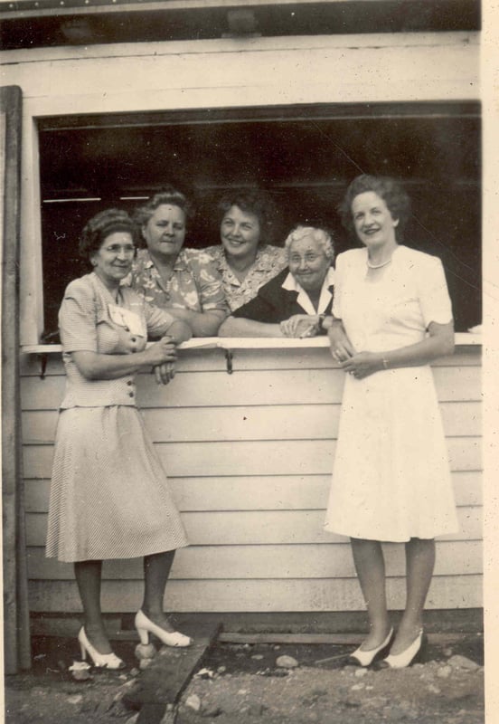 Mrs. Krickenbar, Mrs. Marshal Briggs, Mrs.Valaria Boryta, (my mother), Mrs. Gladas Briggs (Edgar’s wife), and Mrs. Eleanor Zdanis.             
