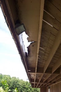 decaying snack bar roof