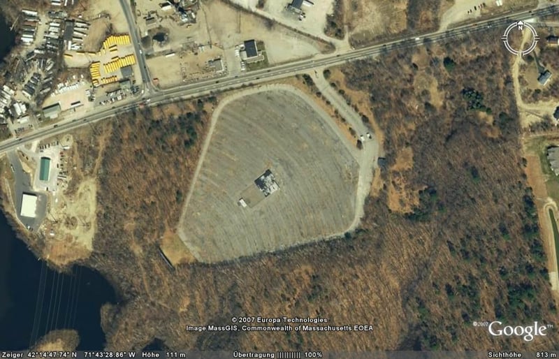 Aerial view of the closed drive-in