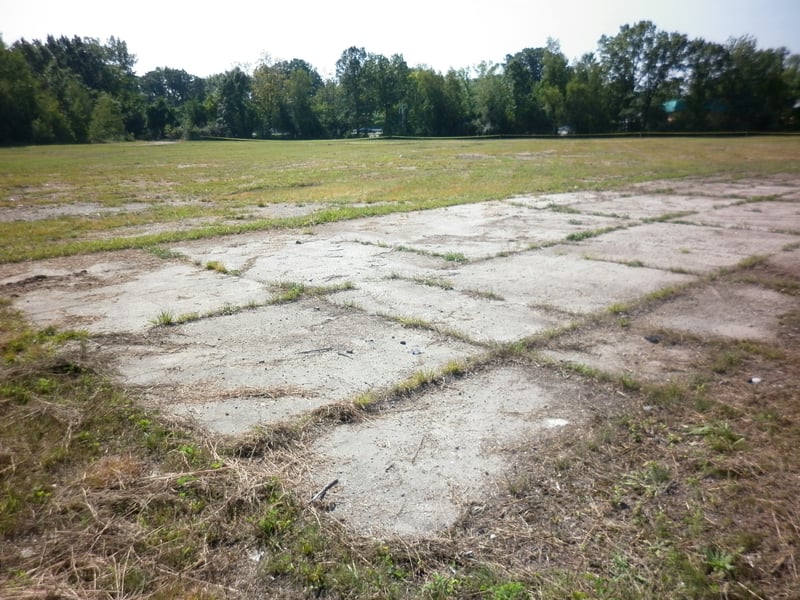 Concrete slab where the concession building used to be