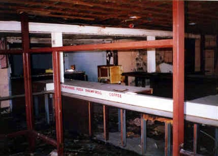 Telltales of what was once a concessions stand.