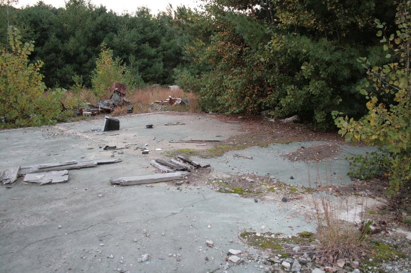 This is the foundation of the projection booth, which is part of the main building.