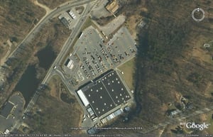 Aerial view of the drive-in site with Wal-Mart