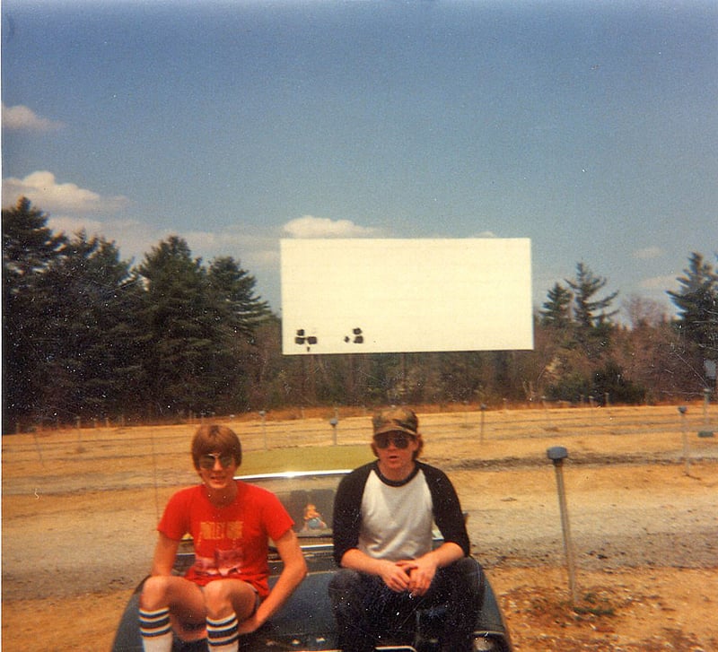 About a year after closing. My brother Marc is on the left; I'm on the right. Went there a lot with our parents when we were kids. When we were older, we went with friends and did all the things kids do at drive-ins.