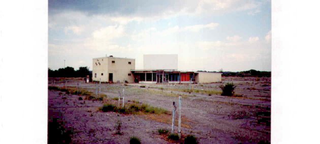 This is a picture of the "KONK" Screen (in the background) and the snack bar shortly before demolition.