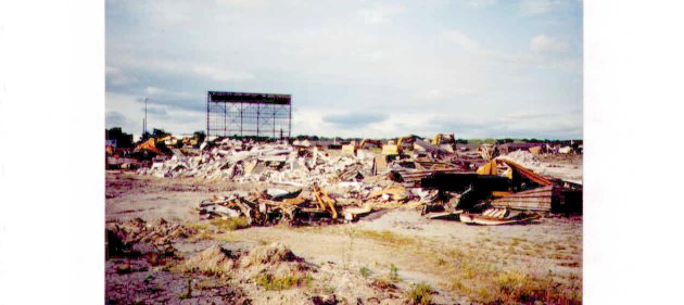 This is the same scene of the "KONK" Screen and what remains of the snack bar - after demolition.