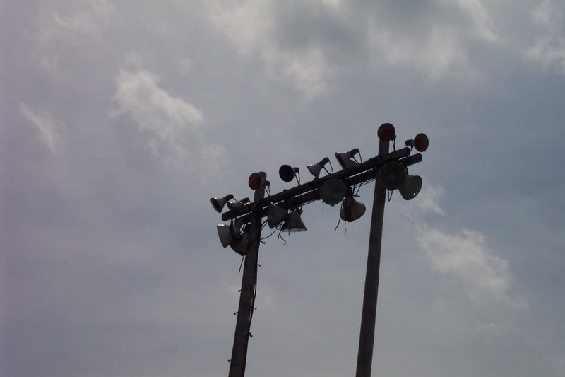 close up of light tower.