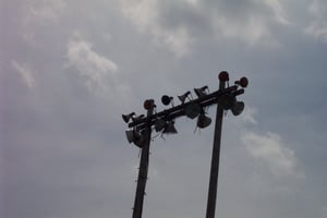 close up of light tower.