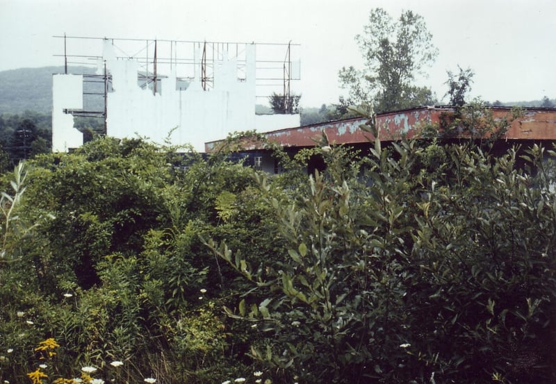 Only the roof of the projection/concession
building can be seen